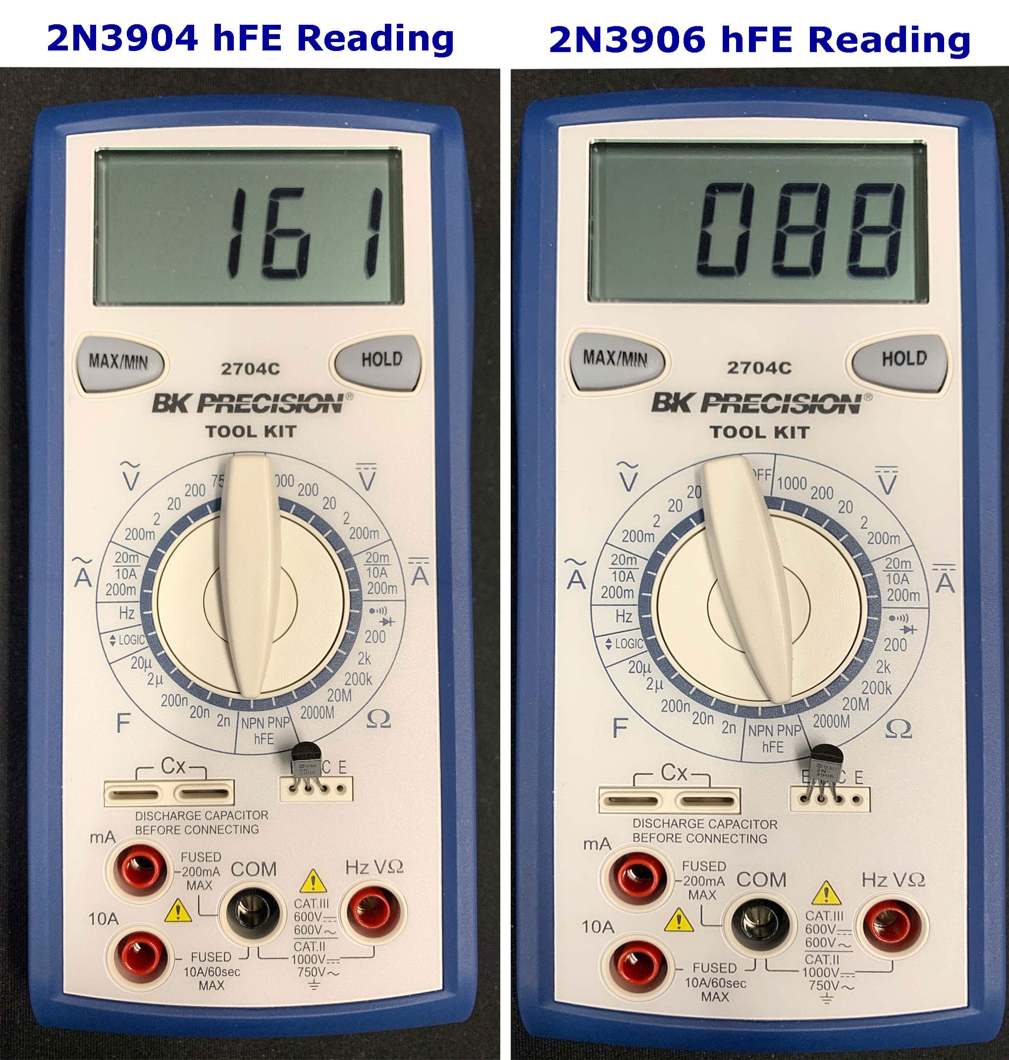 Testing Transistor Dc Gain Hfe In My Lab Biophysics Lab