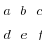 matrix{2}{3}{a b c d e f}